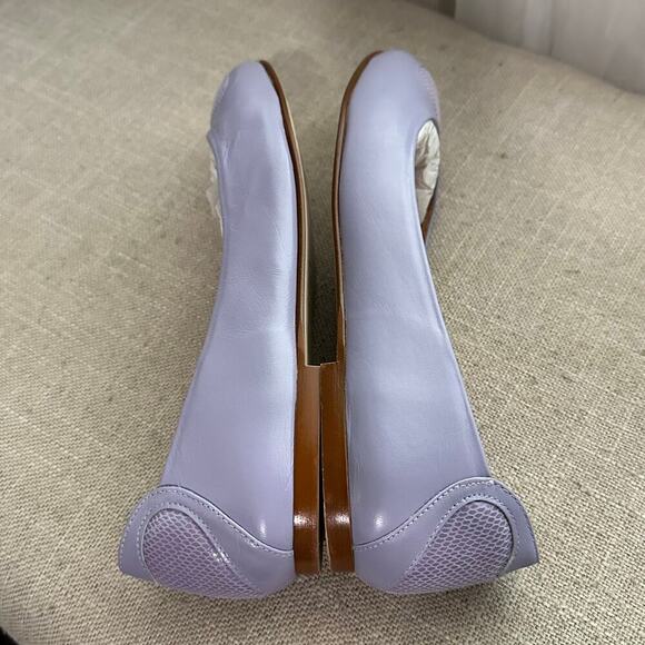 FS/NY Light Purple Leather Women's 7.5 Ballet Slip On Puff Heart Flats Round Toe - Picture 7 of 11